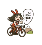 ロードバイクに乗るバニーガールスタンプ3（個別スタンプ：11）