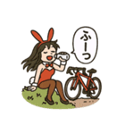 ロードバイクに乗るバニーガールスタンプ3（個別スタンプ：12）