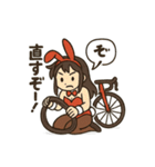 ロードバイクに乗るバニーガールスタンプ3（個別スタンプ：14）