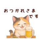 Vol.3☆【敬語/初夏】ふわふわ三毛猫（個別スタンプ：3）