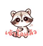 小さなアライグマの生活 (タイ) Ver6（個別スタンプ：11）