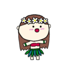 [アレンジ用]フラガール ハワイ 夏1（個別スタンプ：12）