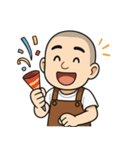 日常使いサロペット坊主（個別スタンプ：4）