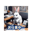 もちもち白ウサギのあいさつスタンプ40（個別スタンプ：16）