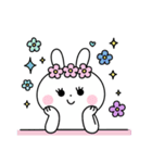感情表現豊かな白うさぎ①（個別スタンプ：1）