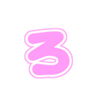 2-3白枠ひらがな(ピンク)アレンジ用平仮名（個別スタンプ：13）