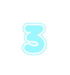 3-3白枠ひらがな(P水色)アレンジ用平仮名（個別スタンプ：16）