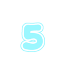 3-3白枠ひらがな(P水色)アレンジ用平仮名（個別スタンプ：18）