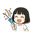 黒髪ショートの女の子（個別スタンプ：5）