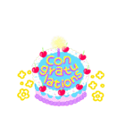 きれいなお祝いケーキ (英語)（個別スタンプ：1）