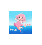 ラブリーチュ 韓国語 日本語（個別スタンプ：2）