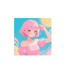 ラブリーチュ 韓国語 日本語（個別スタンプ：17）