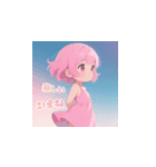 ラブリーチュ 韓国語 日本語（個別スタンプ：21）