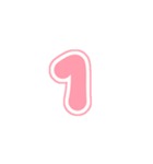 3-3白枠ひらがな(P赤色)アレンジ用パステル（個別スタンプ：14）