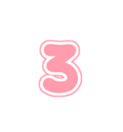 3-3白枠ひらがな(P赤色)アレンジ用パステル（個別スタンプ：16）