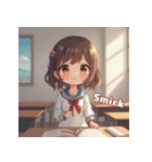 かわいい女子高生スタンプ英語ver.（個別スタンプ：1）