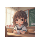 かわいい女子高生スタンプ英語ver.（個別スタンプ：3）