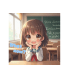 かわいい女子高生スタンプ英語ver.（個別スタンプ：4）