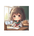 かわいい女子高生スタンプ英語ver.（個別スタンプ：5）