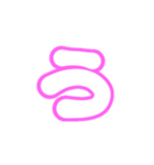 1-3ひらがな(白ピンク)アレンジ用パステル（個別スタンプ：3）