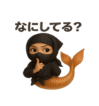 かわいい忍者のマーメイドのスタンプ 002（個別スタンプ：38）