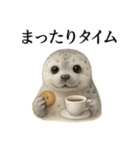【癒し】リアルなワモンアザラシのカフェ（個別スタンプ：6）