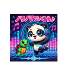 パリピパンダ＆カメ☆ナイトモード（個別スタンプ：1）
