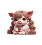 ブタちゃん「大好き」（個別スタンプ：8）