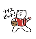 野球ねこ応援団・赤チームVer.（個別スタンプ：6）