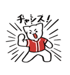野球ねこ応援団・赤チームVer.（個別スタンプ：14）