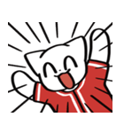 野球ねこ応援団・赤チームVer.（個別スタンプ：37）