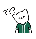 野球ねこ応援団・緑チームVer.（個別スタンプ：35）