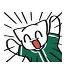 野球ねこ応援団・緑チームVer.（個別スタンプ：37）