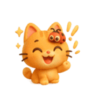 オレンジにゃんことてんとう虫のぼうけん（個別スタンプ：1）