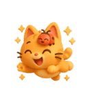 オレンジにゃんことてんとう虫のぼうけん（個別スタンプ：4）