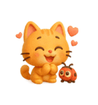 オレンジにゃんことてんとう虫のぼうけん（個別スタンプ：5）