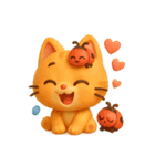 オレンジにゃんことてんとう虫のぼうけん（個別スタンプ：6）