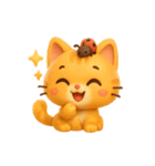 オレンジにゃんことてんとう虫のぼうけん（個別スタンプ：7）
