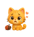 オレンジにゃんことてんとう虫のぼうけん（個別スタンプ：9）