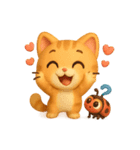 オレンジにゃんことてんとう虫のぼうけん（個別スタンプ：22）