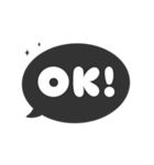 ⏹⬛LINEフキダシ楕円❶⬛モノクロ（個別スタンプ：3）