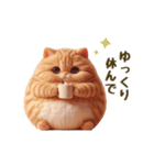 毎日使える！まんまる猫の日常スタンプ（個別スタンプ：9）