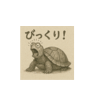 ミドリガメ（水墨画風）（個別スタンプ：7）