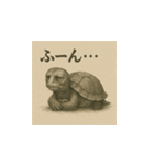 ミドリガメ（水墨画風）（個別スタンプ：10）