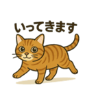 すまし顔の茶トラごあいさつ（個別スタンプ：4）