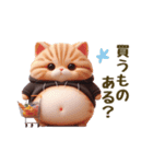 毎日使える★黒いパーカーのまんまる猫（個別スタンプ：3）