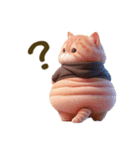 毎日使える★黒いパーカーのまんまる猫（個別スタンプ：4）