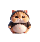 毎日使える★黒いパーカーのまんまる猫（個別スタンプ：13）