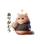 毎日使える★黒いパーカーのまんまる猫（個別スタンプ：14）