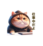 毎日使える★黒いパーカーのまんまる猫（個別スタンプ：25）